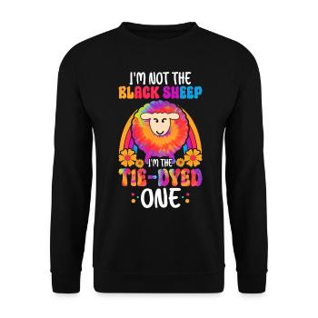 Lustiger Hippie-Frieden - Unisex Pullover - Schwarz - Vorne - Alina (178cm) & Michal (187cm)