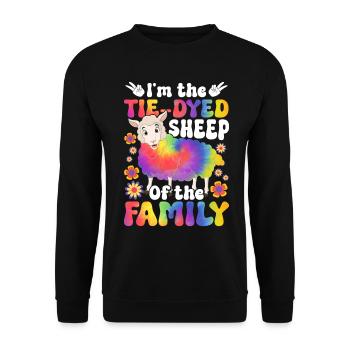 Lustiger Hippie-Frieden - Unisex Pullover - Schwarz - Vorne - Alina (178cm) & Michal (187cm)