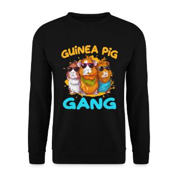 Guinea Pig Gang für eine Meerschweinchen - Unisex Pullover - Schwarz - Vorne - Alina (178cm) & Michal (187cm)