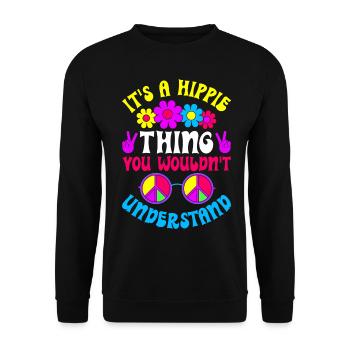 Drôle de gentillesse de paix hippie - Sweat-shirt Unisexe - noir - Devant - Alina (178cm) & Michal (187cm)