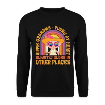 Funny Hippie Groovy - Unisex Sweatshirt - black - Front - Alina (178cm) & Michal (187cm)