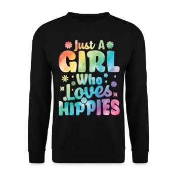 Peace Tie Teinture Groovy - Sweat-shirt Unisexe - noir - Devant - Alina (178cm) & Michal (187cm)