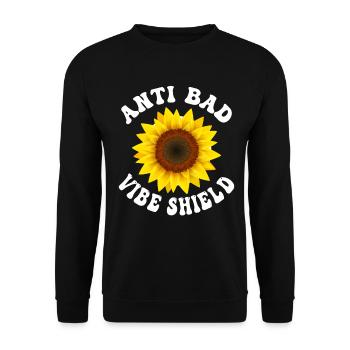 Drôle Hippie Groovy Peace Kindness - Sweat-shirt Unisexe - noir - Devant - Alina (178cm) & Michal (187cm)