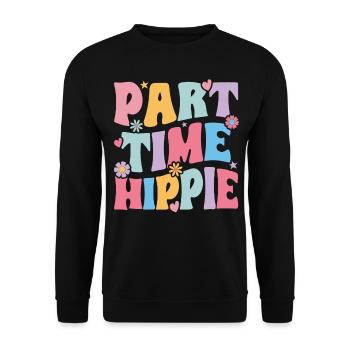Groovy Funny Hippie - Unisex Sweatshirt - black - Front - Alina (178cm) & Michal (187cm)