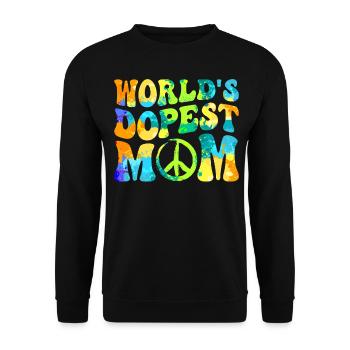 Hippie Mom Tie Dye Frieden - Unisex Pullover - Schwarz - Vorne - Alina (178cm) & Michal (187cm)
