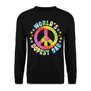 Hippie Papa Krawatte Färben Frieden - Unisex Pullover - Schwarz - Vorne - Alina (178cm) & Michal (187cm)