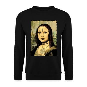 Goth gothique Mona Lisa - Sweat-shirt Unisexe - noir - Devant - Alina (178cm) & Michal (187cm)