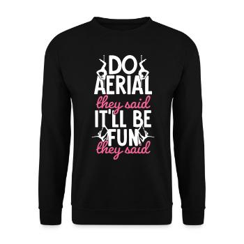 Acrobate de soie aérienne - Sweat-shirt Unisexe - noir - Devant - Alina (178cm) & Michal (187cm)