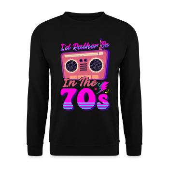 Lustige Hippie Vaporwave Retro - Unisex Pullover - Schwarz - Vorne - Alina (178cm) & Michal (187cm)