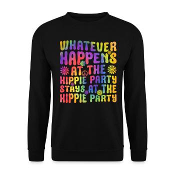 Lustige Hippie Krawatte Färben Frieden - Unisex Pullover - Schwarz - Vorne - Alina (178cm) & Michal (187cm)