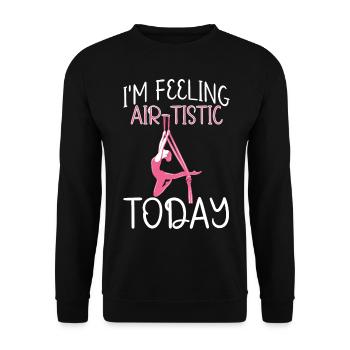 Acrobate de soie aérienne - Sweat-shirt Unisexe - noir - Devant - Alina (178cm) & Michal (187cm)