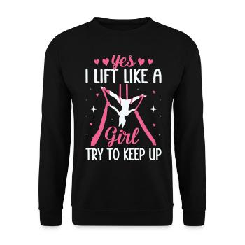 Aerial Silk Aerialist - Unisex Pullover - Schwarz - Vorne - Alina (178cm) & Michal (187cm)