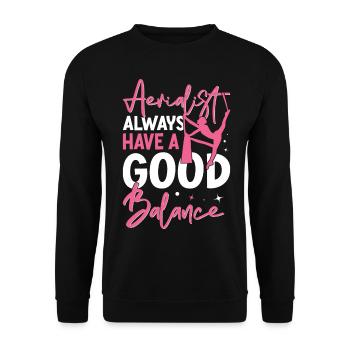 Soie aérienne - Sweat-shirt Unisexe - noir - Devant - Alina (178cm) & Michal (187cm)