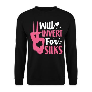 Acrobate de soie aérienne - Sweat-shirt Unisexe - noir - Devant - Alina (178cm) & Michal (187cm)