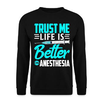 Anaesthetist - Unisex Sweatshirt - black - Front - Alina (178cm) & Michal (187cm)