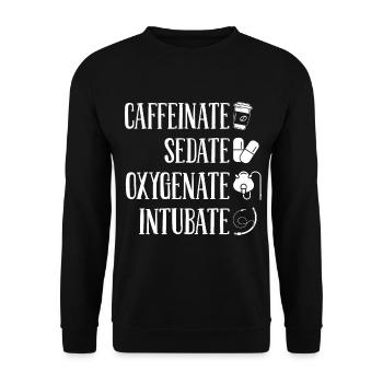 Anaesthetist - Unisex Sweatshirt - black - Front - Alina (178cm) & Michal (187cm)