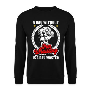 Arm wrestler - Unisex Sweatshirt - black - Front - Alina (178cm) & Michal (187cm)