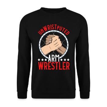 Arm wrestling - Unisex Sweatshirt - black - Front - Alina (178cm) & Michal (187cm)