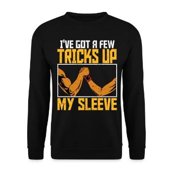 Arm wrestling arm wrestler - Unisex Sweatshirt - black - Front - Alina (178cm) & Michal (187cm)