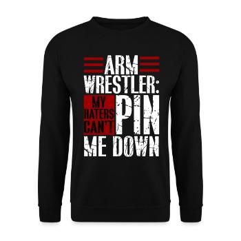 Arm wrestling - Unisex Sweatshirt - black - Front - Alina (178cm) & Michal (187cm)