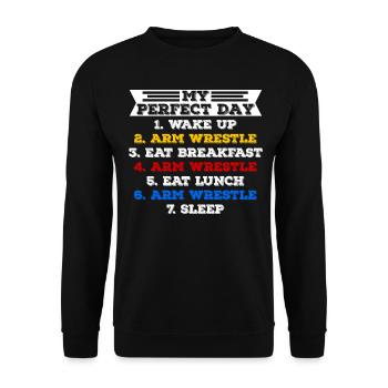 Arm wrestling arm wrestler - Unisex Sweatshirt - black - Front - Alina (178cm) & Michal (187cm)