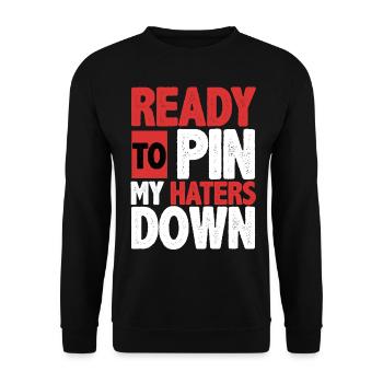 Arm wrestling arm wrestler - Unisex Sweatshirt - black - Front - Alina (178cm) & Michal (187cm)