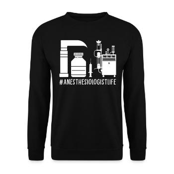 Anästhesist Anästhesiologie - Unisex Pullover - Schwarz - Vorne - Alina (178cm) & Michal (187cm)