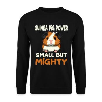 Guinea Pig Power Small But Mighty - Unisex Pullover - Schwarz - Vorne - Alina (178cm) & Michal (187cm)
