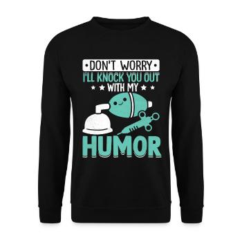 Anesthesiologist Anesthesiology - Unisex Sweatshirt - black - Front - Alina (178cm) & Michal (187cm)