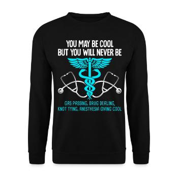 Anaesthetist - Unisex Sweatshirt - black - Front - Alina (178cm) & Michal (187cm)
