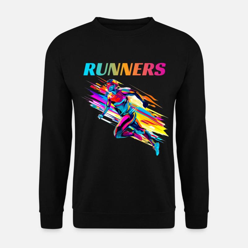 Dynamische Läufer Lauf Wettkampf - Unisex Pullover - Schwarz