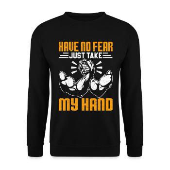 Arm wrestling arm wrestler - Unisex Sweatshirt - black - Front - Alina (178cm) & Michal (187cm)