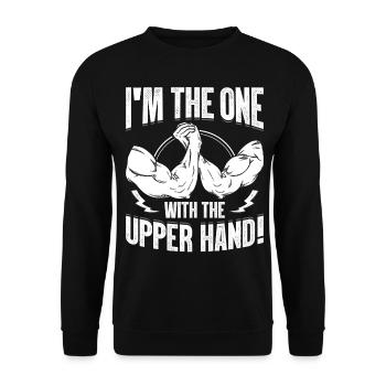 Arm wrestling arm wrestler - Unisex Sweatshirt - black - Front - Alina (178cm) & Michal (187cm)