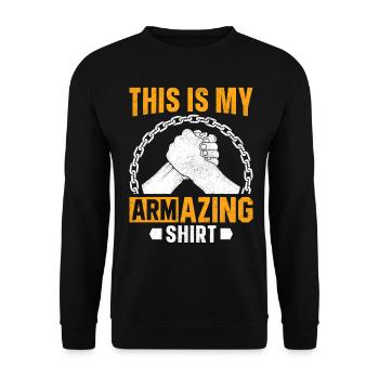 Arm wrestling arm wrestler - Unisex Sweatshirt - black - Front - Alina (178cm) & Michal (187cm)