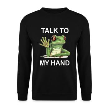 Frosch ignorant Keine Lust Lustiges Geschenk - Unisex Pullover - Schwarz - Vorne - Alina (178cm) & Michal (187cm)