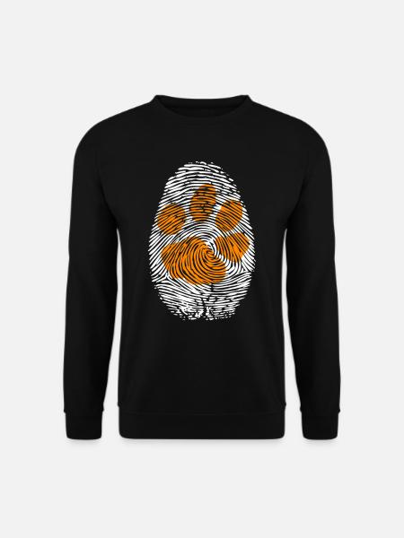 Pfote Hunde Pfotenabdruck Dog Fingerabdruck Hund - Unisex Pullover - Schwarz