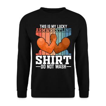 Arm wrestler - Unisex Sweatshirt - black - Front - Alina (178cm) & Michal (187cm)