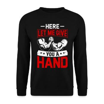 Arm wrestling arm wrestler - Unisex Sweatshirt - black - Front - Alina (178cm) & Michal (187cm)