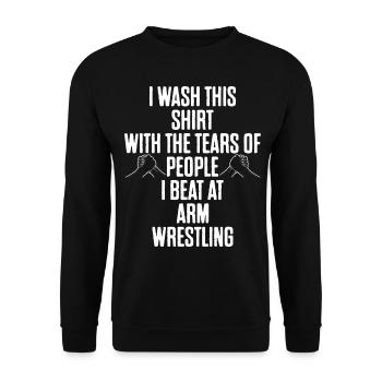 Arm wrestler - Unisex Sweatshirt - black - Front - Alina (178cm) & Michal (187cm)