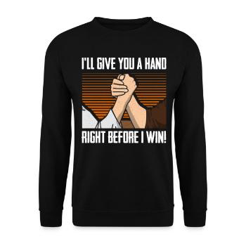 Arm wrestling arm wrestler - Unisex Sweatshirt - black - Front - Alina (178cm) & Michal (187cm)
