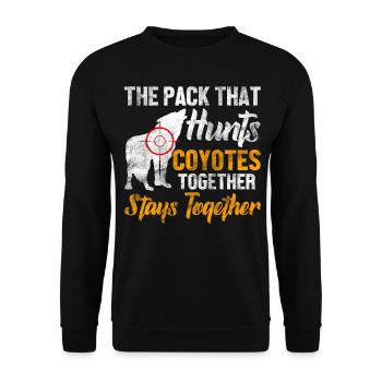 Coyote Hunt Coyote Hunter Yote - Unisex Sweatshirt - black - Front - Alina (178cm) & Michal (187cm)