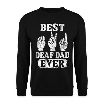 Deaf Pride Awareness ASL Gebärdensprache - Unisex Pullover - Schwarz - Vorne - Alina (178cm) & Michal (187cm)