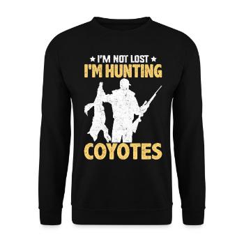 Coyote Hunt Coyote Hunter Yote - Unisex Sweatshirt - black - Front - Alina (178cm) & Michal (187cm)