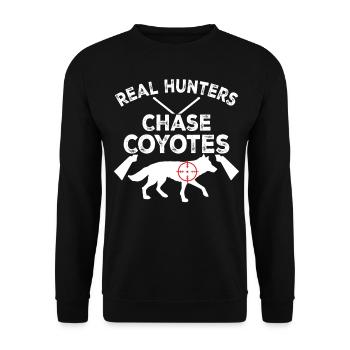 Coyote Hunt Coyote Hunter Yote - Unisex Sweatshirt - black - Front - Alina (178cm) & Michal (187cm)
