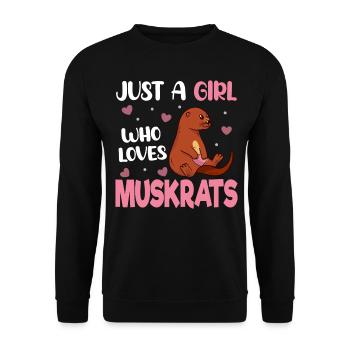 Retro muskrat - Unisex Sweatshirt - black - Front - Alina (178cm) & Michal (187cm)