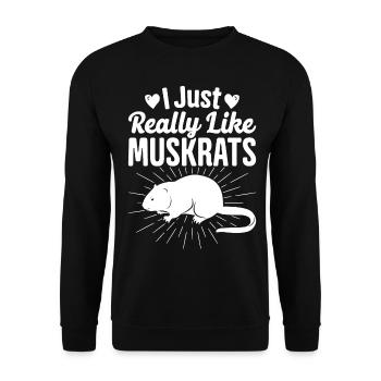 Retro muskrat - Unisex Sweatshirt - black - Front - Alina (178cm) & Michal (187cm)