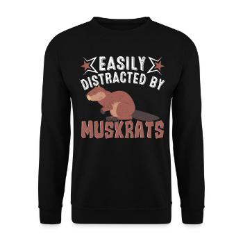 Retro muskrat - Unisex Sweatshirt - black - Front - Alina (178cm) & Michal (187cm)