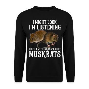 Retro muskrat - Unisex Sweatshirt - black - Front - Alina (178cm) & Michal (187cm)