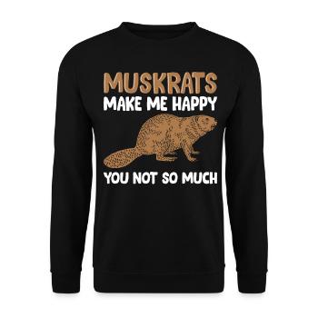 Retro muskrat - Unisex Sweatshirt - black - Front - Alina (178cm) & Michal (187cm)