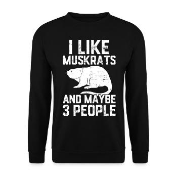 Retro muskrat - Unisex Sweatshirt - black - Front - Alina (178cm) & Michal (187cm)